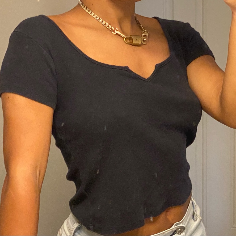 John Galt Navy Crop Top